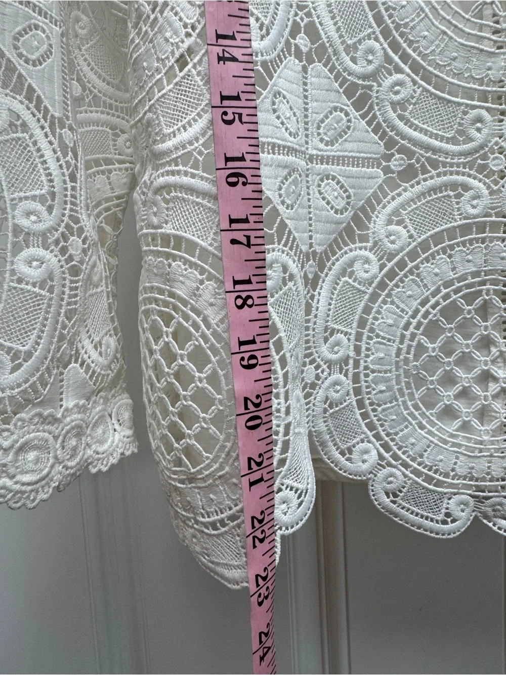 Anthropologie White Circular Lace High-Neck Blouse